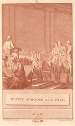 Idősebb William Pitt (1708-78) Ellenzi az 1762-es békét, David által metszett